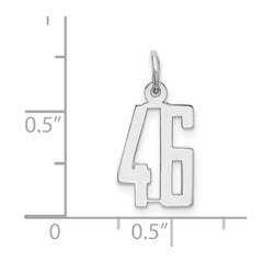 Sterling Silver/Rhodium-plated Elongated Number 46 Charm QES46