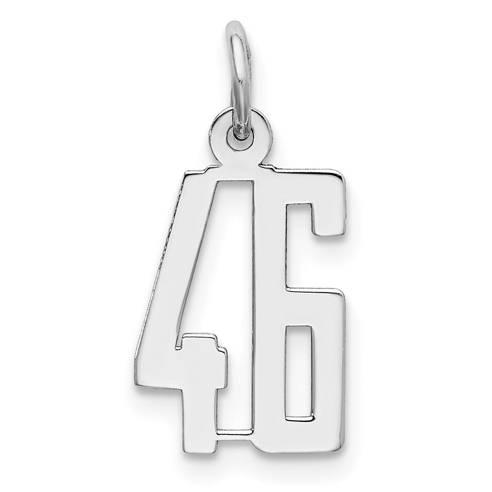 Sterling Silver/Rhodium-plated Elongated Number 46 Charm QES46