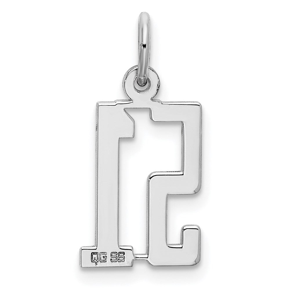 Sterling Silver/Rhodium-plated Elongated Number 51 Charm QES51