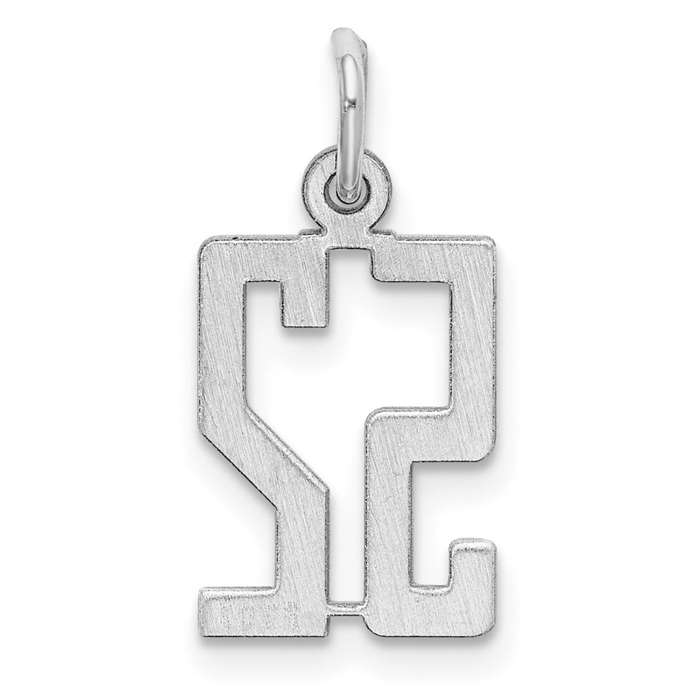 Sterling Silver/Rhodium-plated Elongated Number 52 Charm QES52