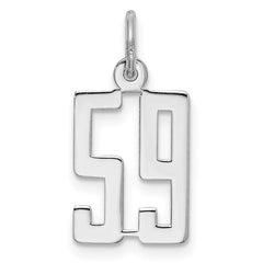 Sterling Silver/Rhodium-plated Elongated Number 59 Charm QES59