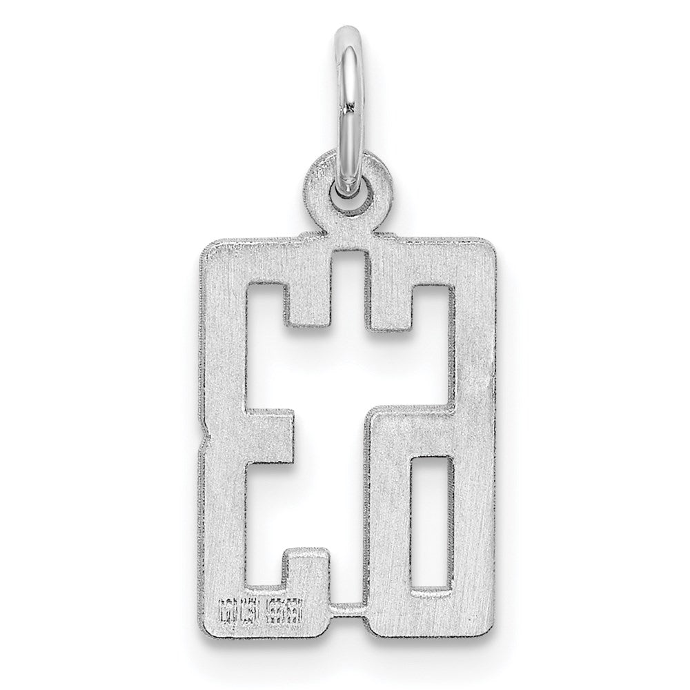 Sterling Silver/Rhodium-plated Elongated Number 63 Charm QES63