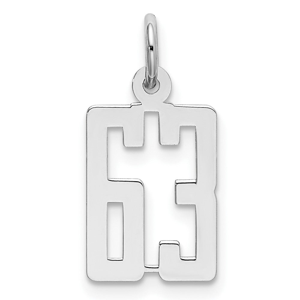 Sterling Silver/Rhodium-plated Elongated Number 63 Charm QES63