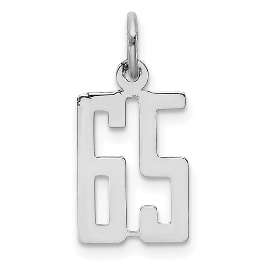 Sterling Silver/Rhodium-plated Elongated Number 65 Charm QES65