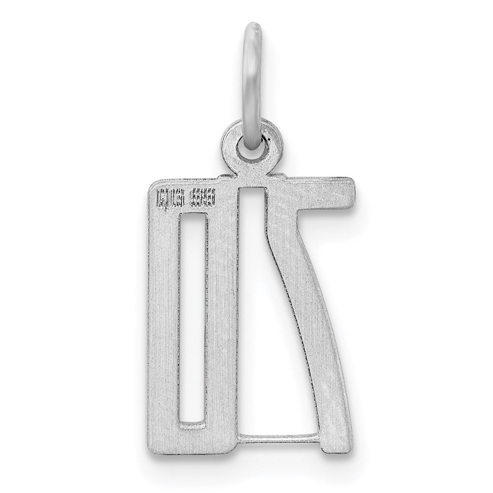 Sterling Silver/Rhodium-plated Elongated Number 70 Charm QES70