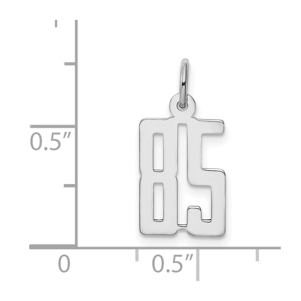 Sterling Silver/Rhodium-plated Elongated Number 85 Charm QES85