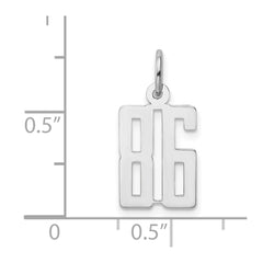 Sterling Silver/Rhodium-plated Elongated Number 86 Charm QES86
