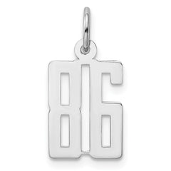 Sterling Silver/Rhodium-plated Elongated Number 86 Charm QES86
