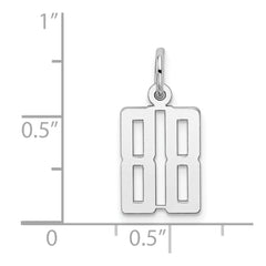 Sterling Silver/Rhodium-plated Elongated Number 88 Charm QES88