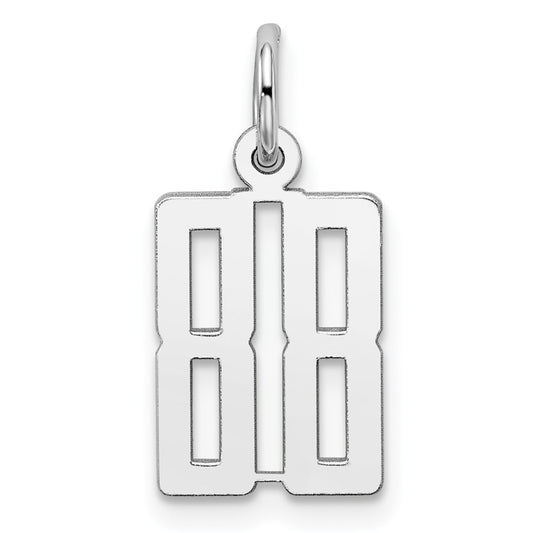 Sterling Silver/Rhodium-plated Elongated Number 88 Charm QES88