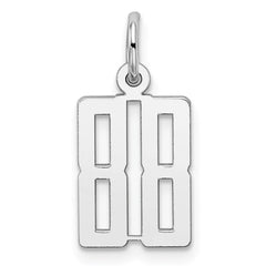 Sterling Silver/Rhodium-plated Elongated Number 88 Charm QES88