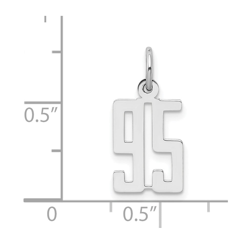 Sterling Silver/Rhodium-plated Elongated Number 95 Charm QES95