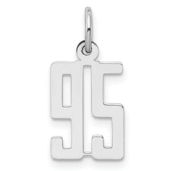 Sterling Silver/Rhodium-plated Elongated Number 95 Charm QES95