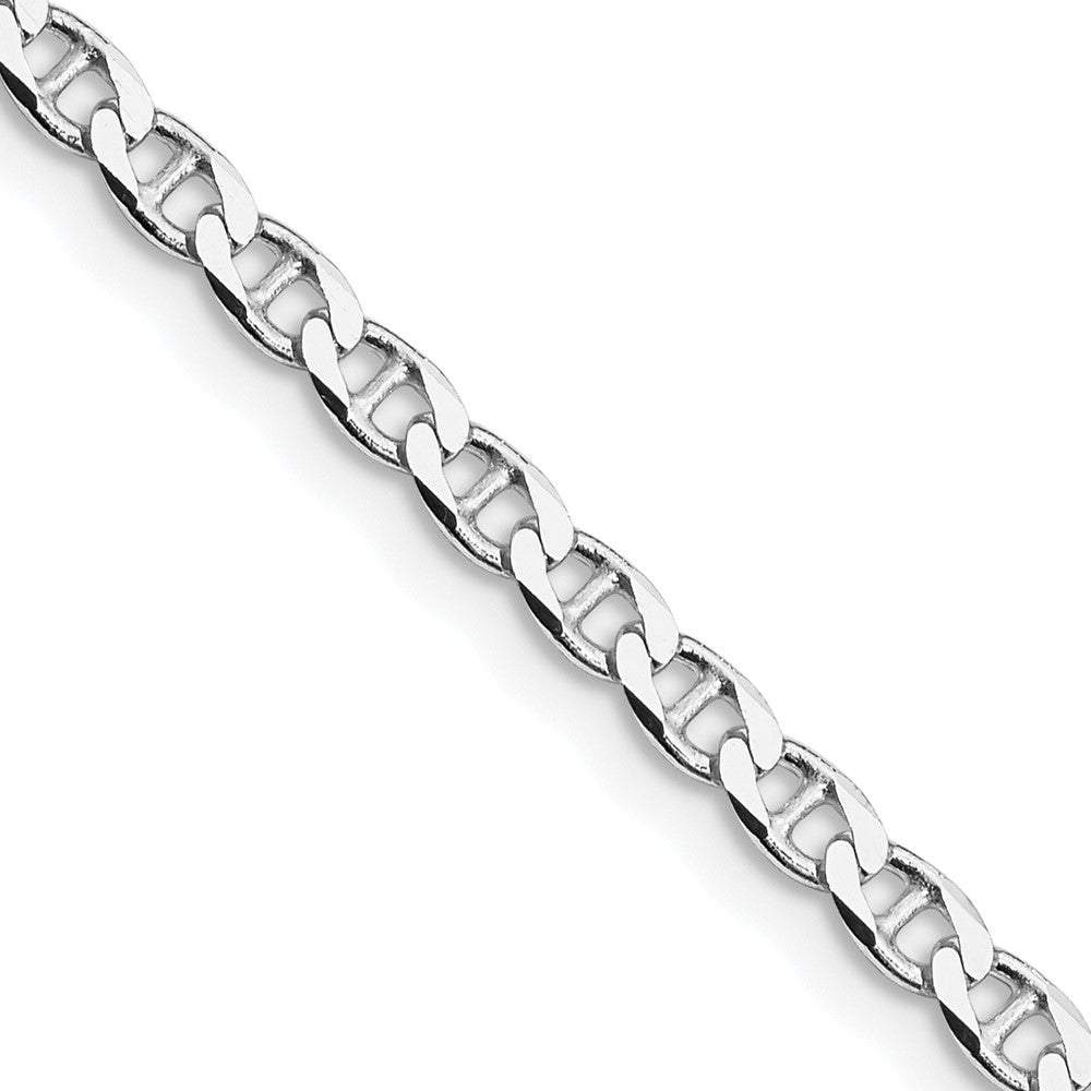 Sterling Silver Rhodium-plated 3.15mm D/C Flat Anchor Curb ChainQFAN080R