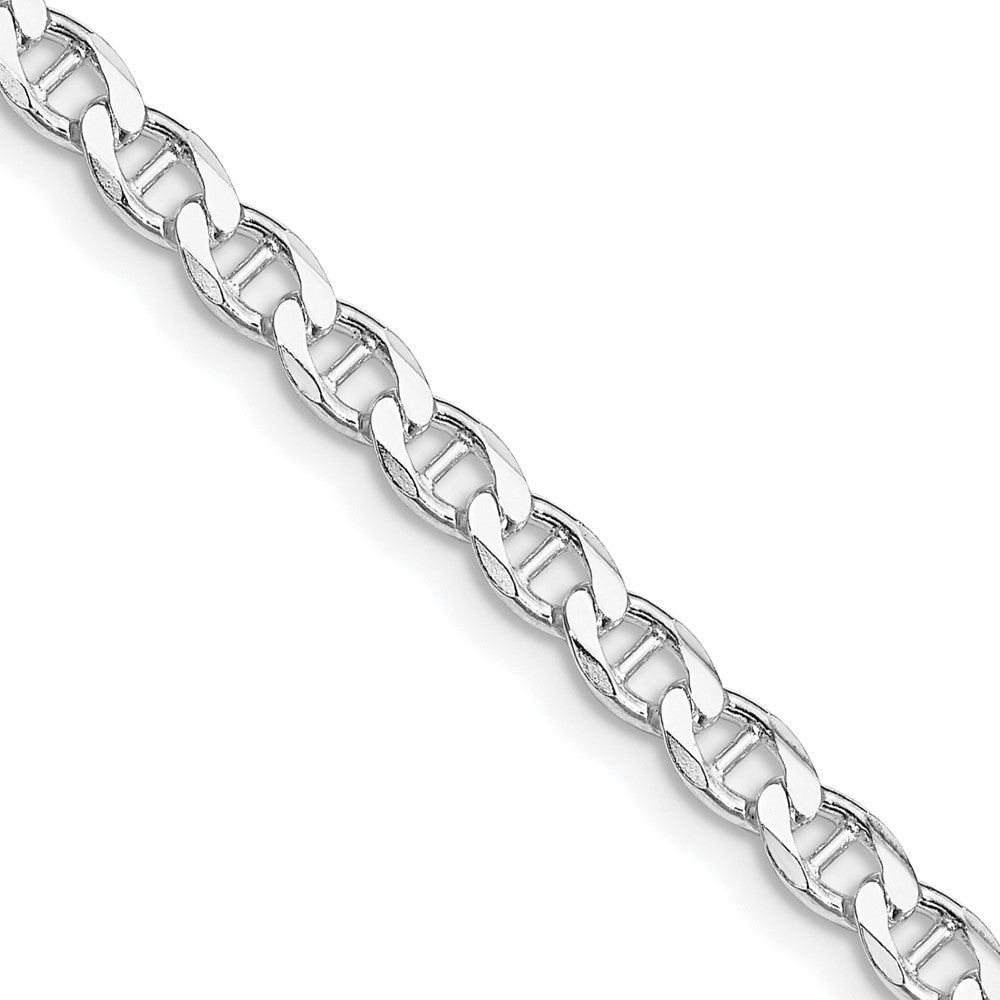 Sterling Silver Rhodium-plated 4.0mm D/C Flat Anchor Curb ChainQFAN100R