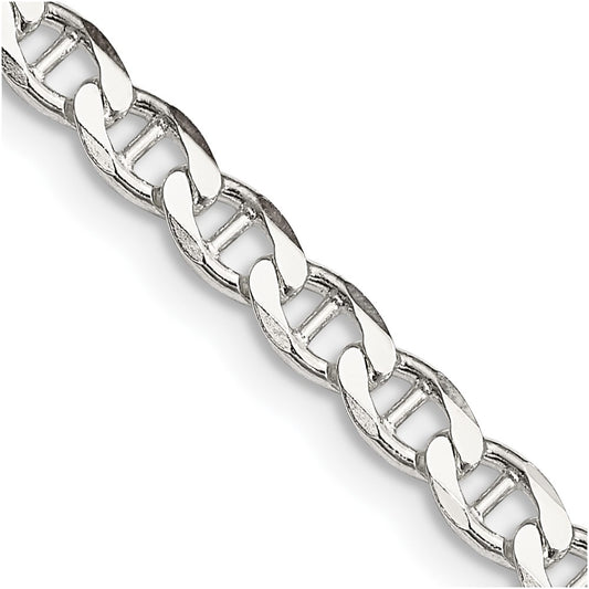 Sterling Silver 4.0mm D/C Flat Anchor Curb ChainQFAN100