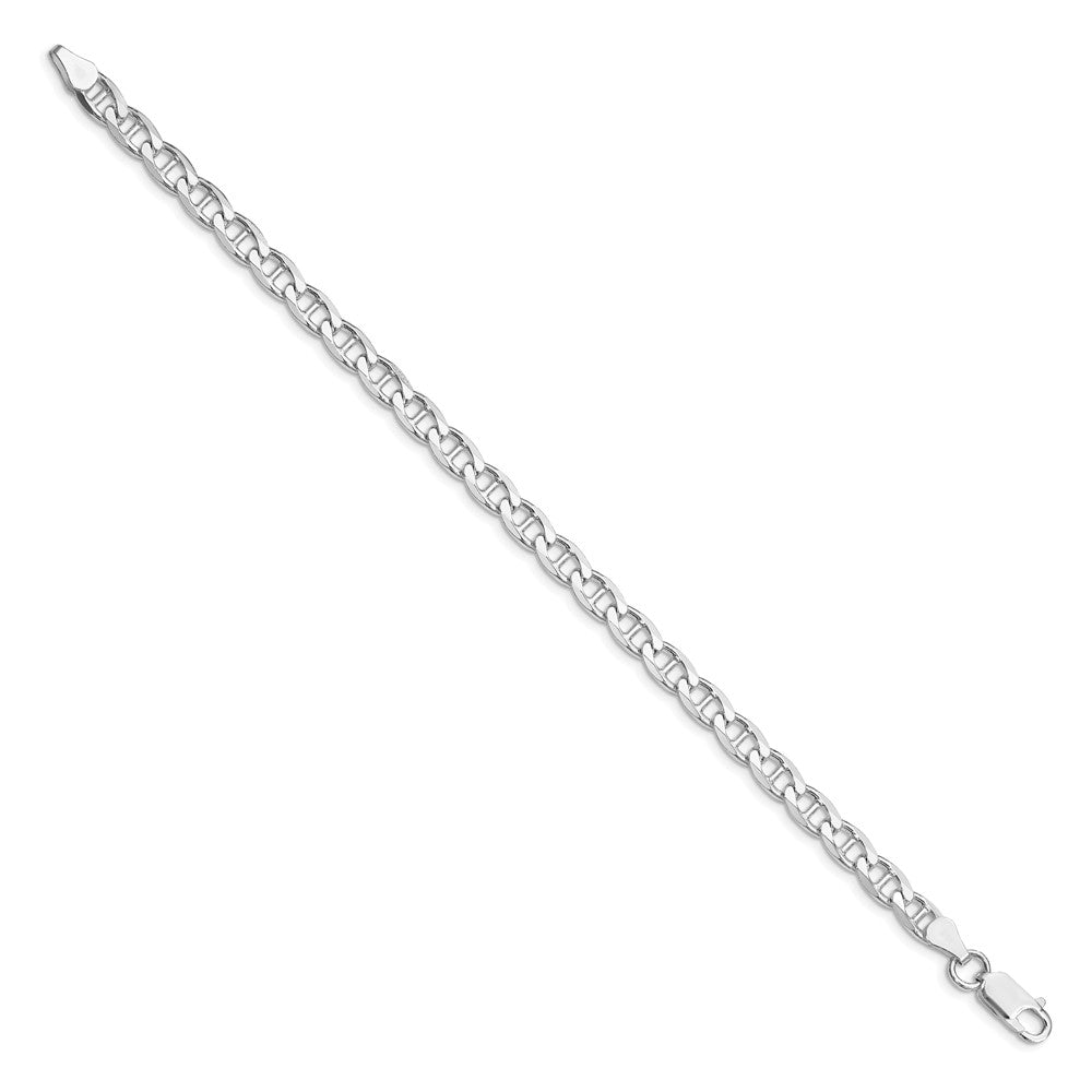 Sterling Silver Rhodium-plated 5.7mm D/C Flat Anchor Curb Chain QFAN150R-8
