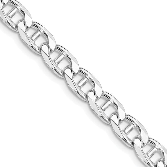 Sterling Silver Rhodium-plated 6.5mm D/C Flat Anchor Curb ChainQFAN180R