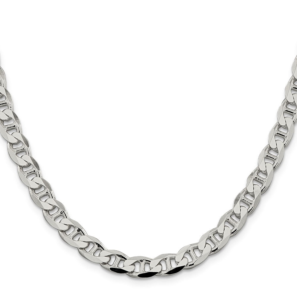Sterling Silver 7.4mm D/C Flat Anchor Curb ChainQFAN200