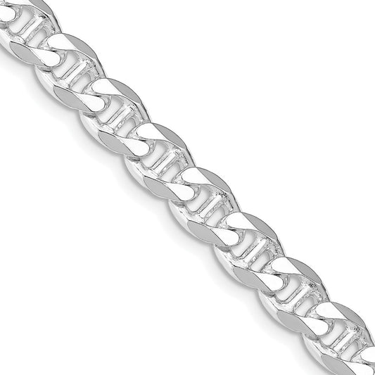 Sterling Silver Rhodium-plated 8.25mm D/C Flat Anchor Curb ChainQFAN220R