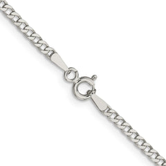 Sterling Silver 2.3mm Beveled Curb ChainQFB060