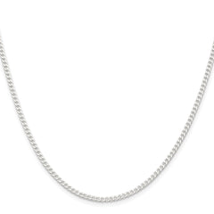 Sterling Silver Rhodium-plated 2.3mm Beveled Curb ChainQFB060R