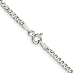 Sterling Silver Rhodium-plated 2.3mm Beveled Curb ChainQFB060R