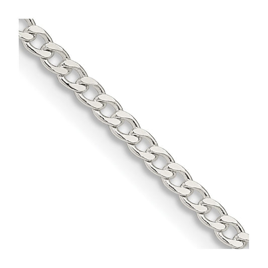 Sterling Silver 2.3mm Beveled Curb ChainQFB060