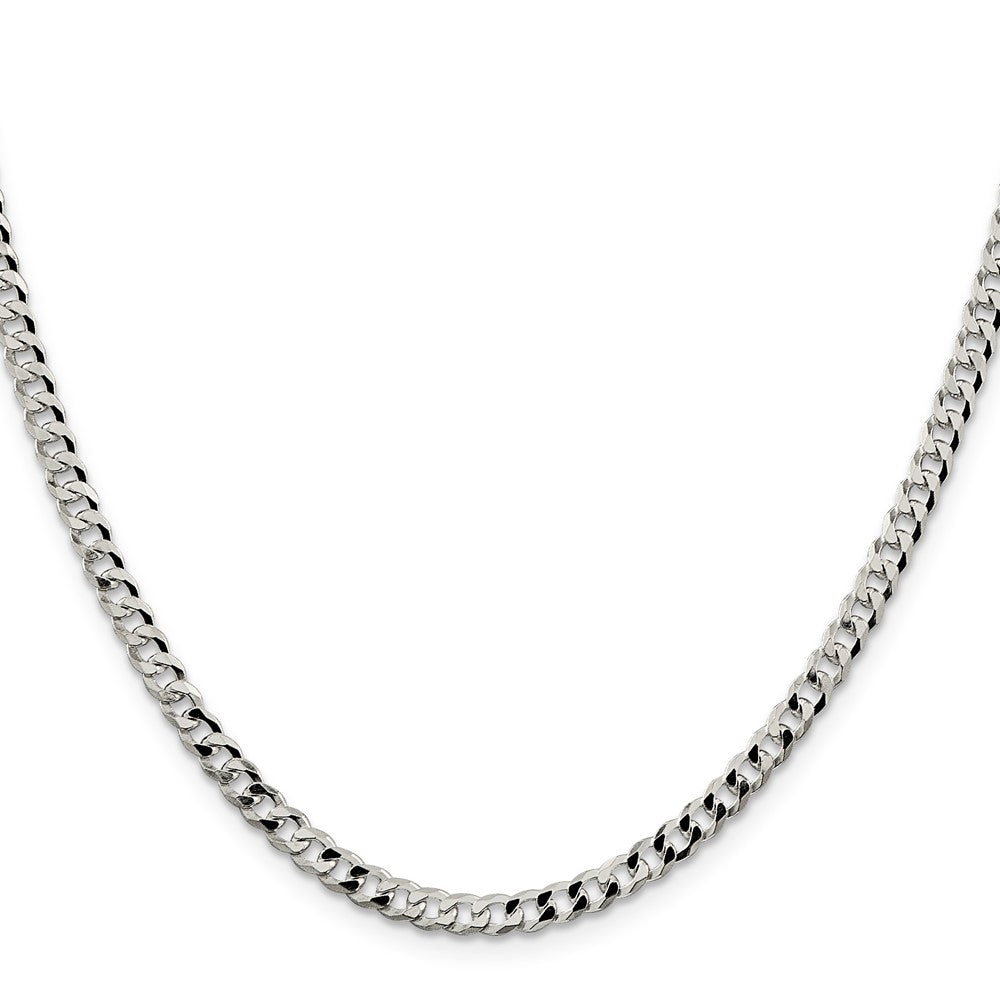 Sterling Silver 4mm Beveled Curb ChainQFB100