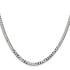 Sterling Silver 4mm Beveled Curb ChainQFB100
