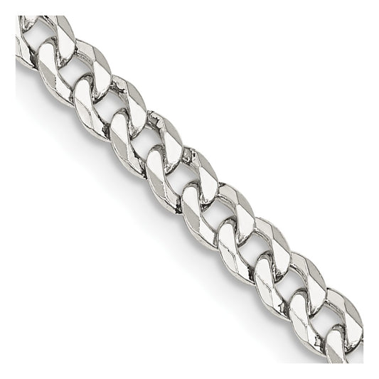 Sterling Silver 4mm Beveled Curb ChainQFB100
