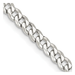 Sterling Silver 4mm Beveled Curb ChainQFB100