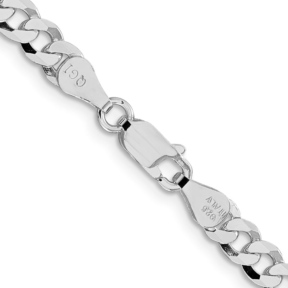 Sterling Silver Rhodium-plated 5mm Beveled Curb ChainQFB120R