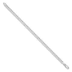 Sterling Silver Rhodium-plated 5mm Beveled Curb Chain QFB120R-8