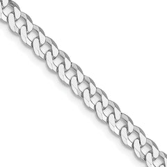 Sterling Silver Rhodium-plated 5mm Beveled Curb ChainQFB120R