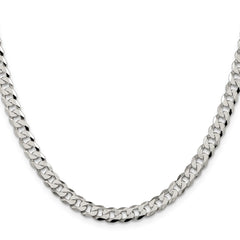 Sterling Silver 6mm Beveled Curb ChainQFB150