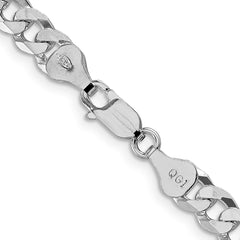 Sterling Silver Rhodium-plated 6mm Beveled Curb ChainQFB150R