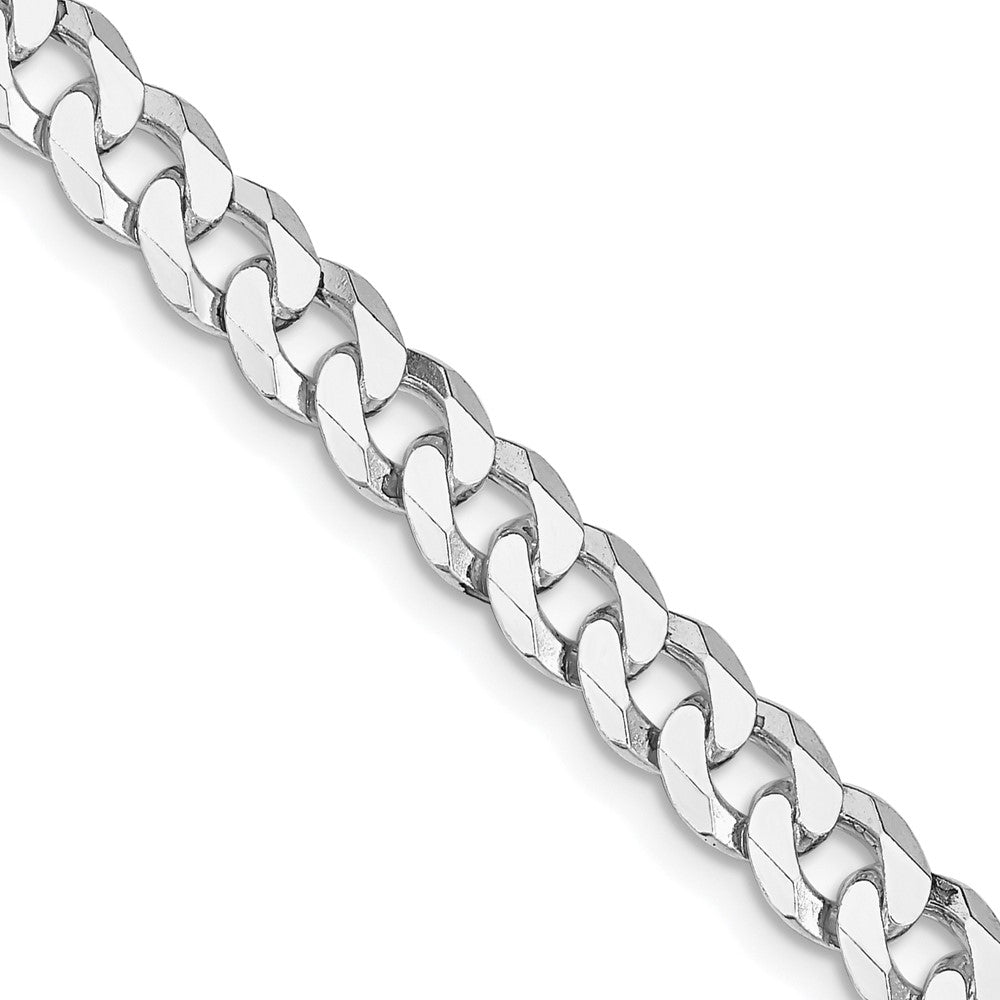 Sterling Silver Rhodium-plated 6mm Beveled Curb ChainQFB150R
