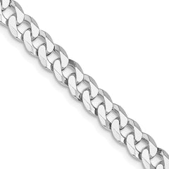 Sterling Silver Rhodium-plated 6mm Beveled Curb ChainQFB150R