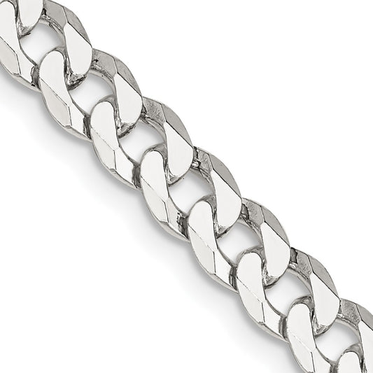 Sterling Silver 6mm Beveled Curb ChainQFB150