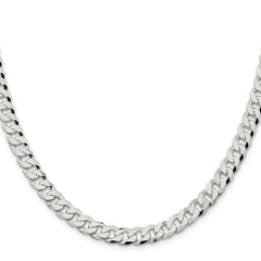 Sterling Silver 7mm Beveled Curb ChainQFB180