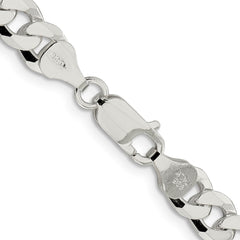 Sterling Silver 7mm Beveled Curb ChainQFB180