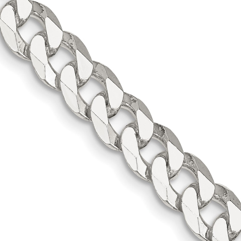 Sterling Silver 7mm Beveled Curb ChainQFB180