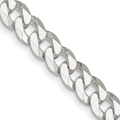 Sterling Silver 7mm Beveled Curb ChainQFB180