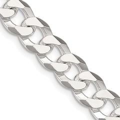 Sterling Silver 8.5mm Beveled Curb ChainQFB210