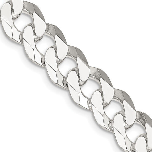 Sterling Silver 10.6mm Beveled Curb ChainQFB250