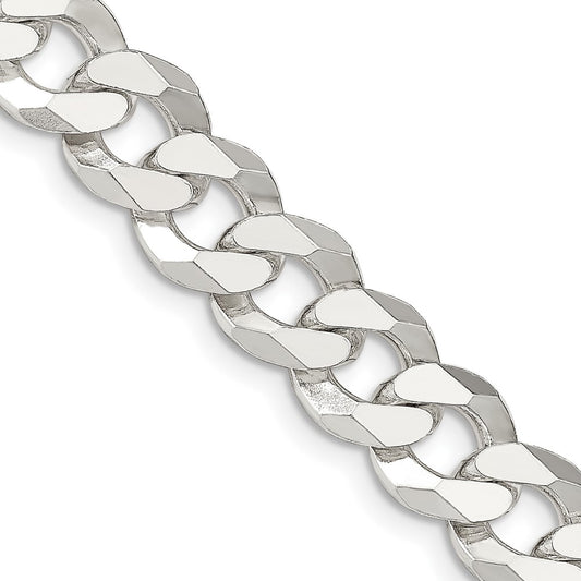 Sterling Silver 12.3mm Beveled Curb ChainQFB300