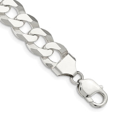 Sterling Silver 13mm Beveled Curb Chain QFB310-8