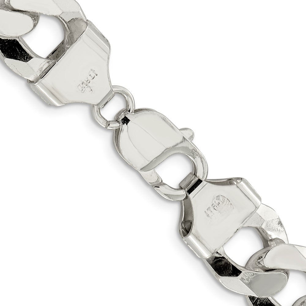 Sterling Silver 14mm Beveled Curb ChainQFB350