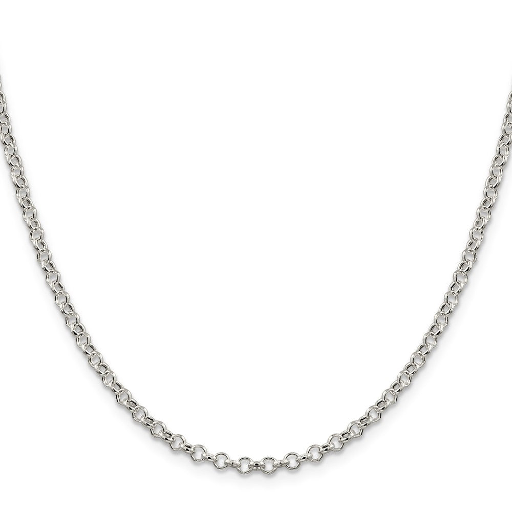 Sterling Silver 3mm Semi-solid Rolo ChainQFC105
